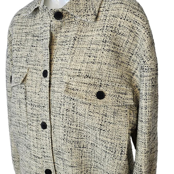 Aritzia Black and Cream Tweed Utility Jacket - Picture 4 of 9